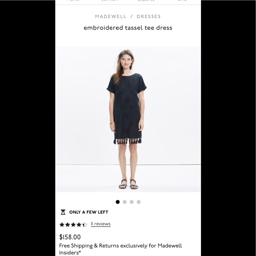 Madewell Embroidered Tassel Tee Dress
